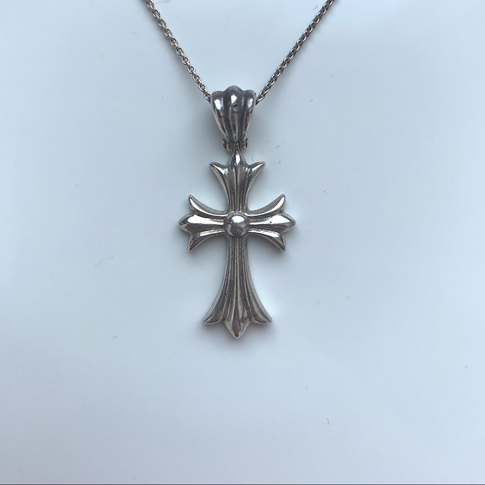 Sterling Silver chrome cross necklace pendant hearts Chrome Hearts Mens Jewelry